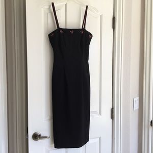 Arden B black bodycon stretch black spaghetti strap dress